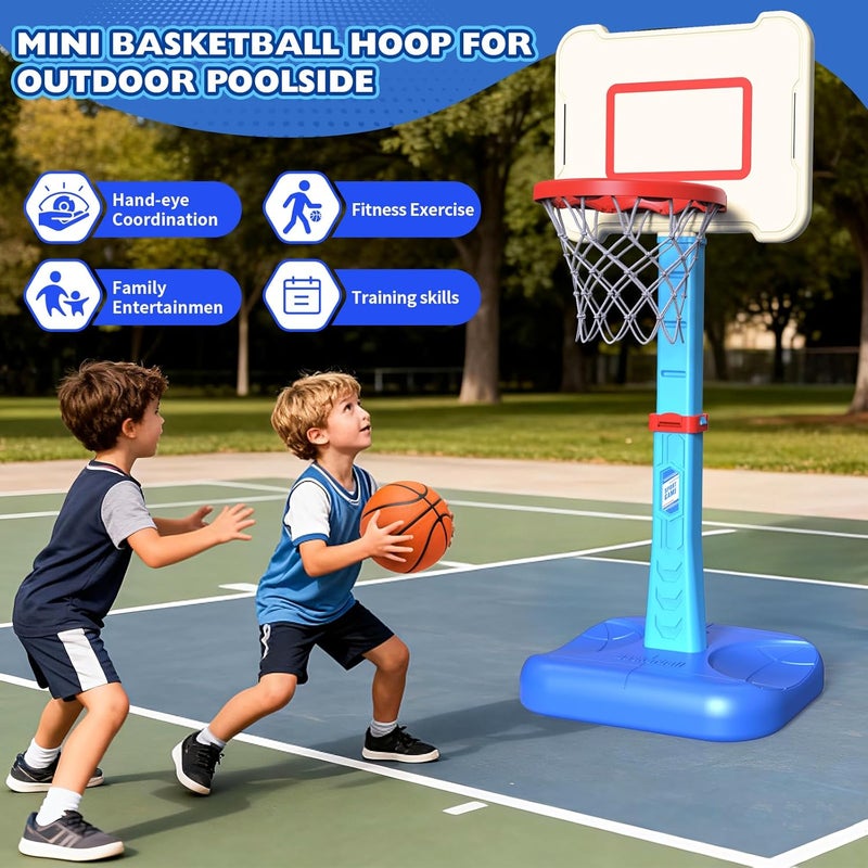 ShyLizard Toddler Basketball Hoop Indoor for Age 1 2 3, Adjustable Kids Basketball Hoop, Mini Basketball Hoop with 3 Balls for Outdoor Poolside, Christmas Birthday Sport Toys Gifts for Baby Boys Girls Age 1-3 - Image 4